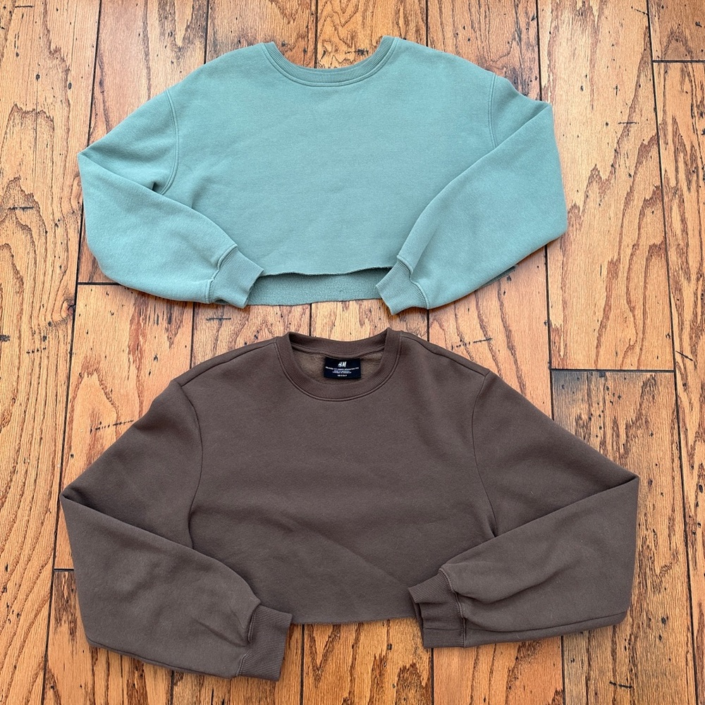 Cropped Crew Neck Sweaters